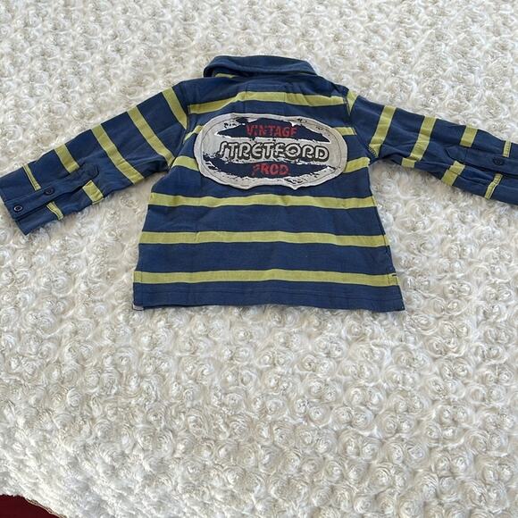 Grain De Blé Baby Boy’s Long Sleeve  T-Shirt  Blue Green Size 12m - Picture 4 of 10